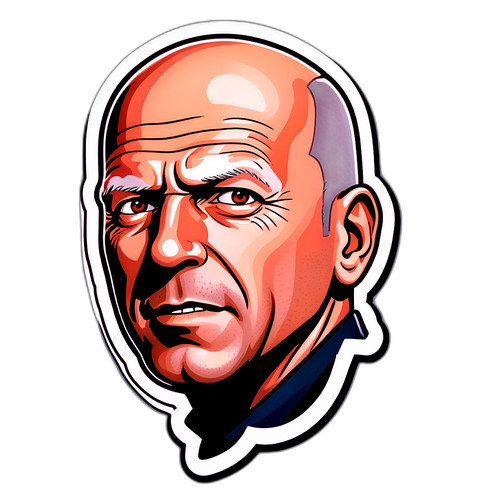 Autocollant illustrant Bruce Willis en style comic