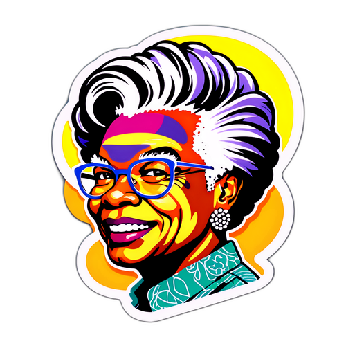 Αυθεντικός αυτοκόλλητος με την Αργυρώ Ανγκέλου