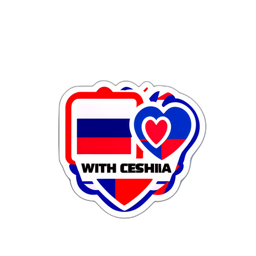 Samolepky oslavující národní hrdost s českou vlajkou