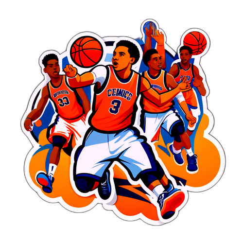 สติกเกอร์ทีมบาสเกตบอลชายสุดน่ารัก