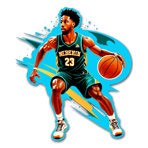 Isang Sining na Paglalarawan ni Aaron Nesmith na Nagtatakbo ng Basketball