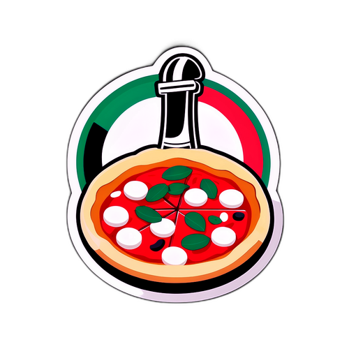 Grafika Neapolské pizzy s fotbalovou tématikou Juventus