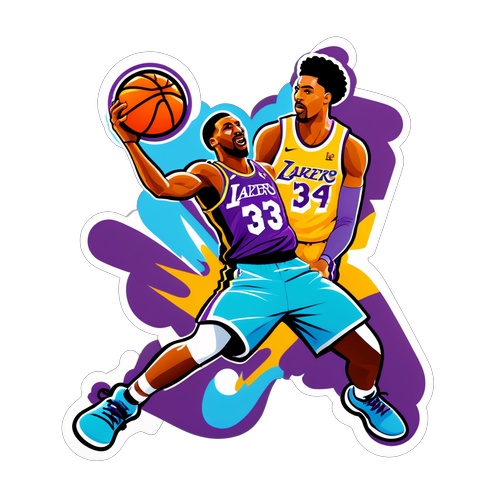 Sticker ya Basketball ya Lakers na Jazz