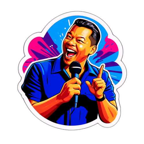 Sticker van spreker met microfoon