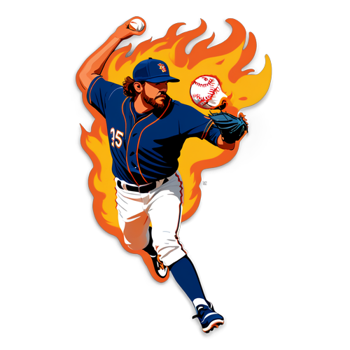 Determined Pitcher Throwing a Fastball