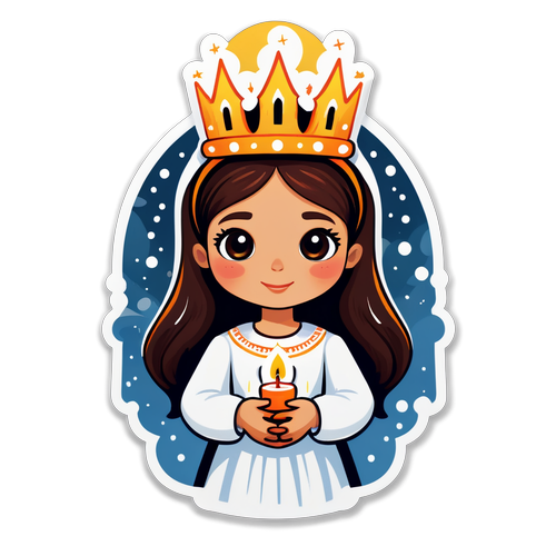 Hyggelig sticker inspireret af Sankta Lucia