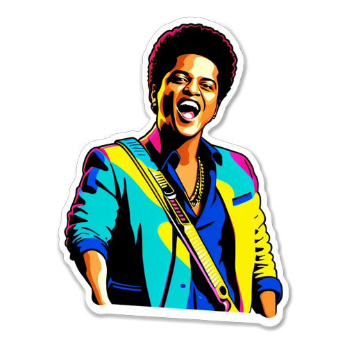 A Energia Explosiva de Bruno Mars: Arte Vibrante que Captura o Inesquecível ao Vivo!