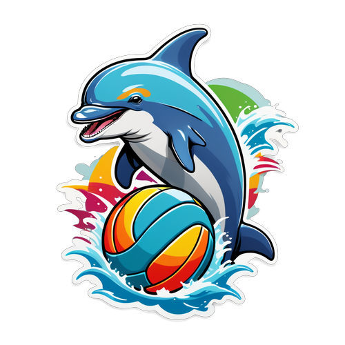 Angry Dolphin Playing Volleyball