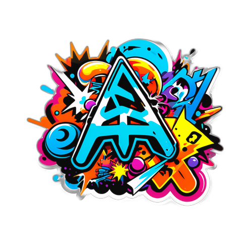 Energie Sticker mit urbanen Graffiti-Elementen