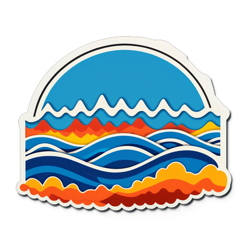 Sticker cu Seismograf și Mesaj de Siguranță