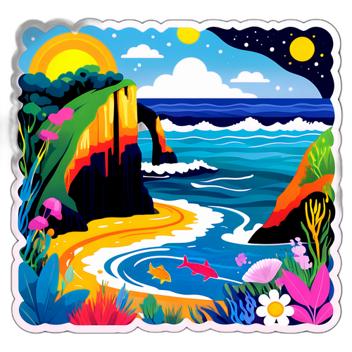 Sticker Lautan Yang Indah