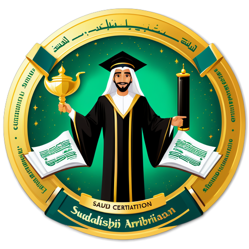 Luxurious Scholarship Certificate Design na May Kultura ng Saudi Arabia