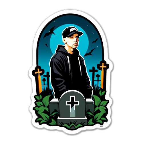 Shocking Tribute: Eminem's Slim Shady Rises Again in Haunting Graveyard Art!