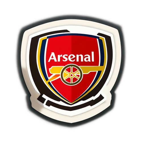 Diseño de una calcomanía de apoyo con el lema 'Vamos Arsenal, gana hoy'