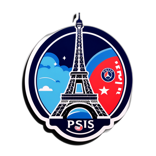 PSG-klistremerke med Eiffeltårnet