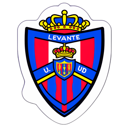 Retro stílusú Levante UD címert ábrázoló matrica