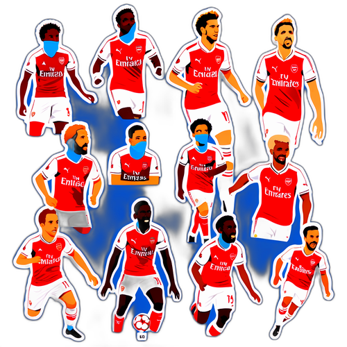 สติ๊กเกอร์ที่มีนักเตะอาร์เซน่อลในขณะแข่งขัน