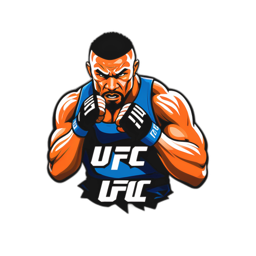 สติ๊กเกอร์นักสู้ UFC ที่กำลังจะโจมตี