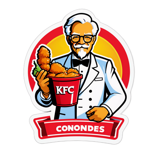 KFC: Kreslená samolepka s Kolonel Sanders