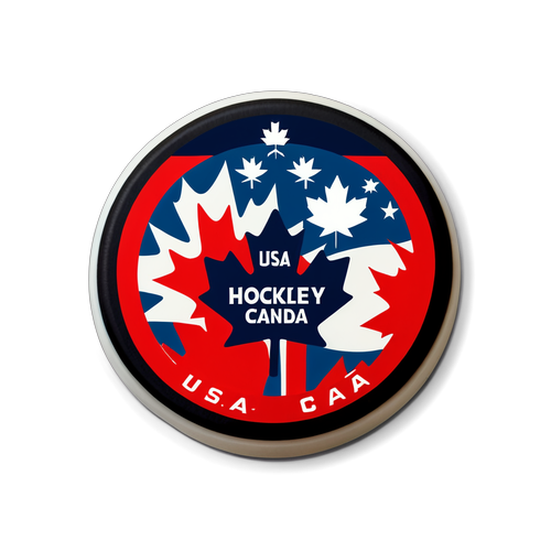 USA vs Canada Hockey Puck Design