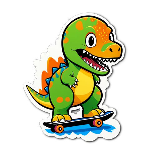 滑板恐龍貼紙