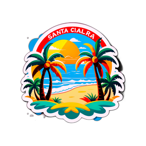 Sticker mit dem Charakter von Santa Clara