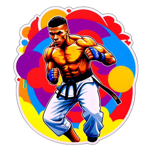 Sticker av Charles Oliveira i kampsportsdräkt