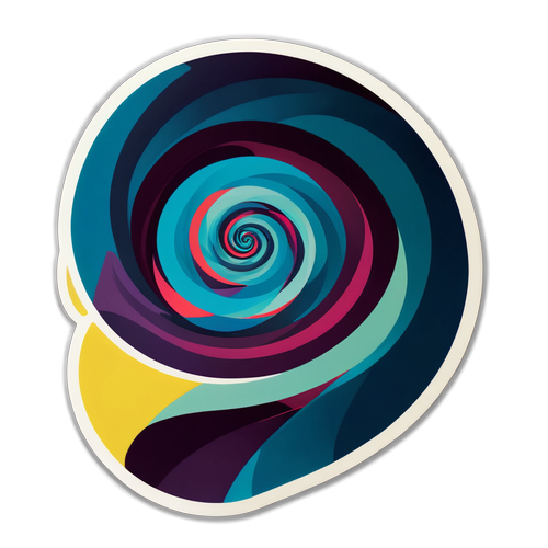 Design a mysterious sticker about 'Ond spiral', blending abstract art with cryptic elements to evoke curiosity and intrigue.