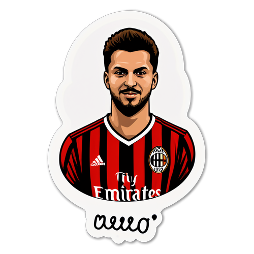 Sticker de AC Milan con la frase 'Milan siempre en nuestro corazón'