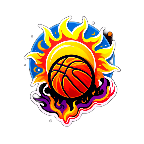 Dynamic Heat Wave Basketball Sticker
