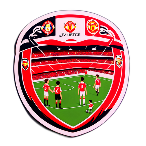 아스날과 맨체스터 유나이티드의 축구 경기 스티커