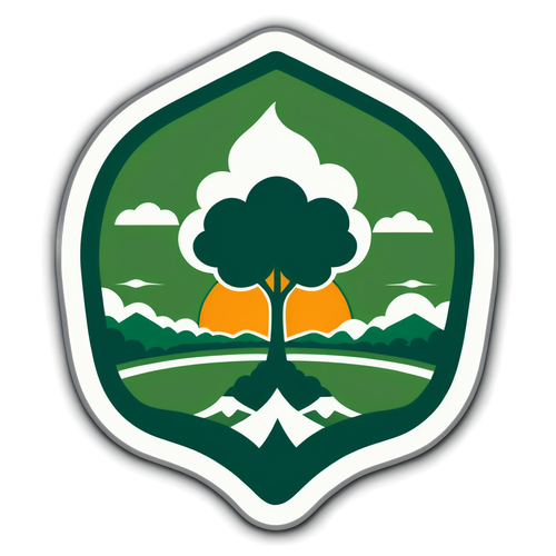 Sticker met kleuren van FC Groningen en natuurafbeelding