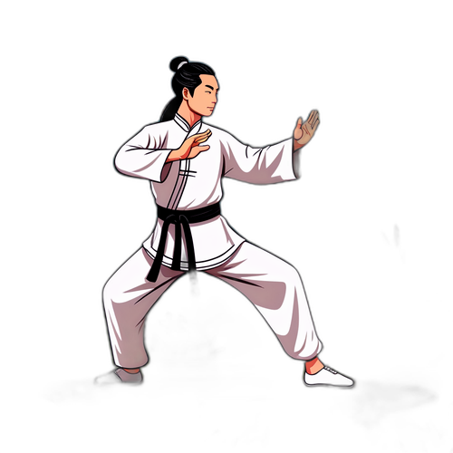 Ilustração de Yi Zha praticando tai chi