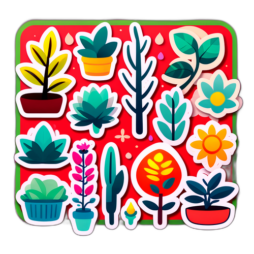 温暖与治愈的动物植物贴纸