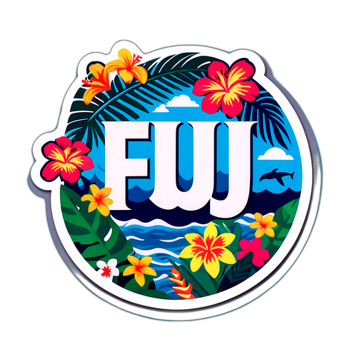 Inspirerende klistermærke med 'Fiji'