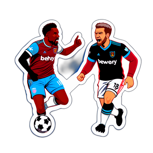 웨스트햄과 브렌트포드의 맞대결 스티커 디자인