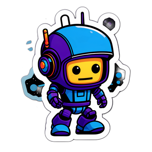 Grooviger Roboter-Sticker