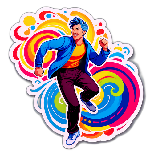 Färgglad och Dynamisk Klistermärke