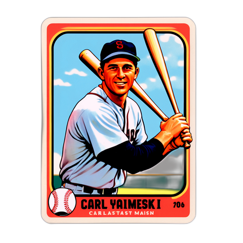 Retro Baseball Sticker Featuring Carl Yastrzemski