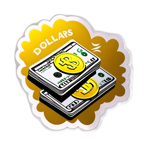 달러와 금의 관계를 흥미롭게 표현한 스티커