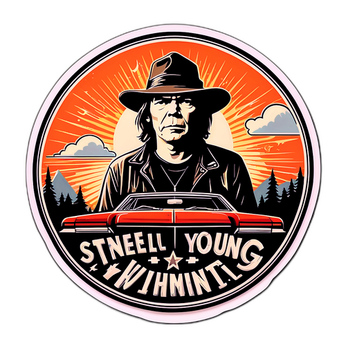 Sticker met de songteksten van Neil Young