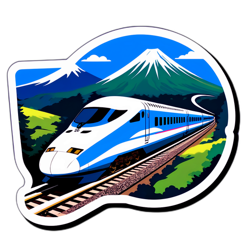 上越新幹線のスタイリッシュな車両のアートスタイルステッカー