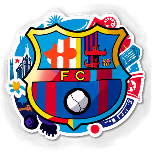 FC Barcelona Sticker med Byens Symboler