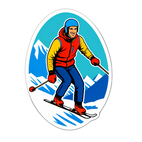 מדבקת סקי רטרו