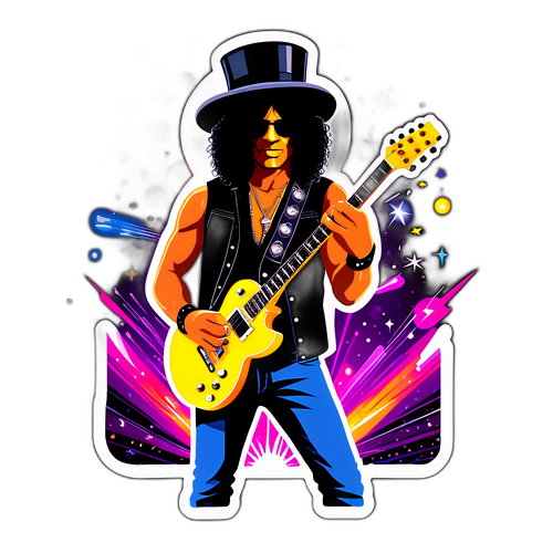 Slash a gitárjával egy koncert alatt
