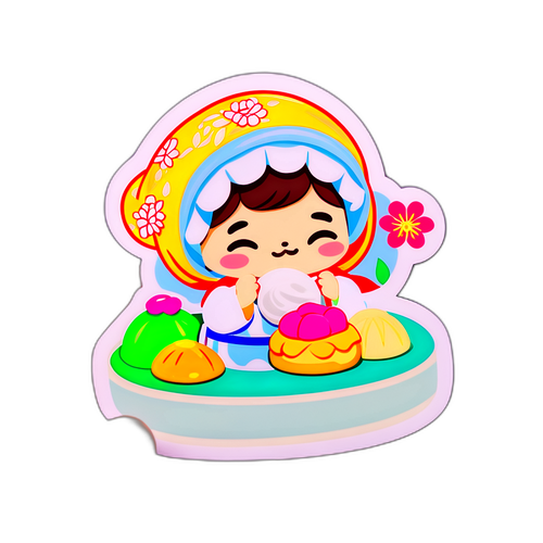 和菓子作りプロセスの可愛いイラスト