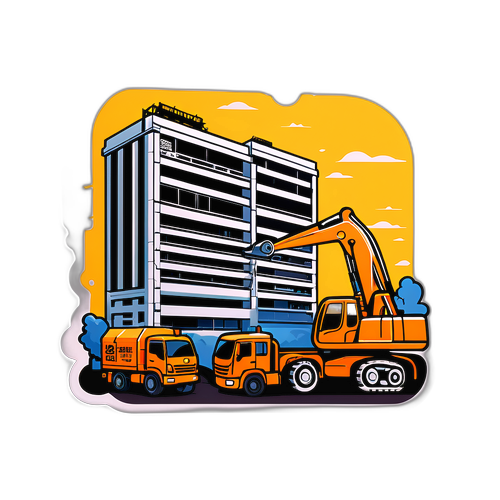 현대 건설 현장 외관 스티커