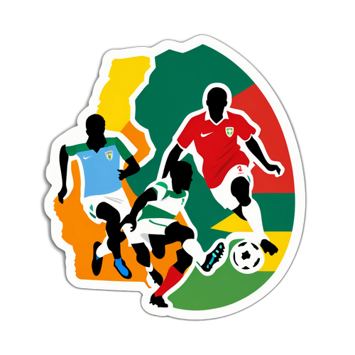 מדבקה המציגה רגעים איקוניים משל פינל פורטונה אפריקה, מציגה שחקנים מפורסמים בפעולה