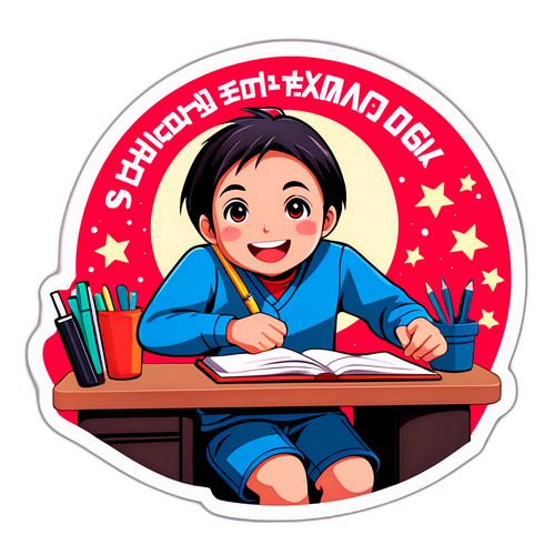 努力する学生のイラスト