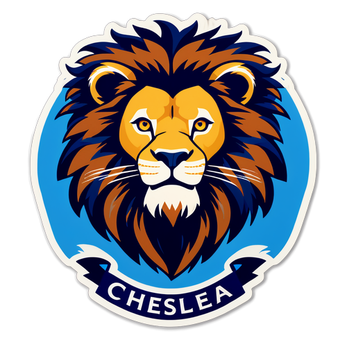 Pegatina de Chelsea con León Icónico